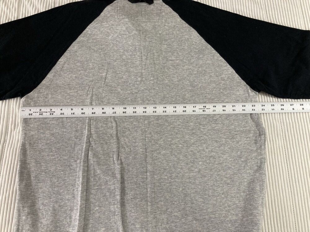 Cabelas Mens L Gray Black Henley Shirt Long Sleeve Heavy 2 Layer Casual Cotton - Picture 10 of 11